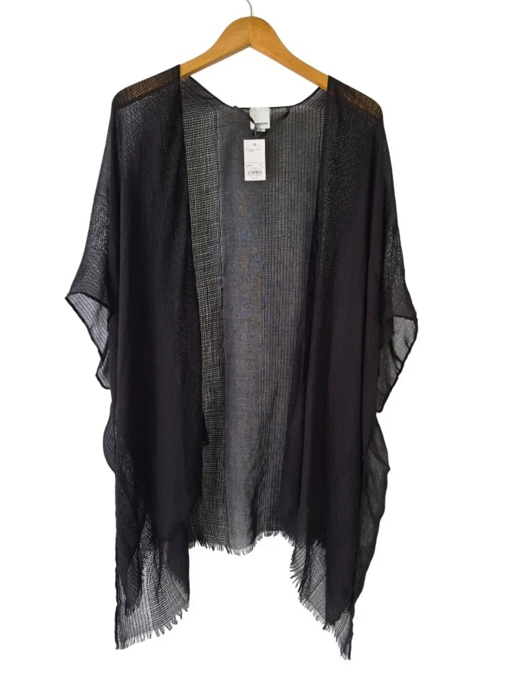 Sonoma Goods For Life Open Knit Ruana Kimono Black OS